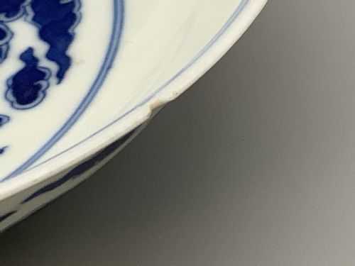 CHINESE BLUE AND WHITE PORCELAIN DOUBLE PHOENIX DISH TONGZHI PERIOD BOWL PLATE - ADDITIONAL PHOTO 13