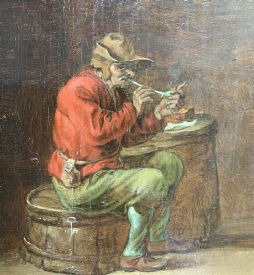 fig 5. 18th-Century Dutch Oil Portrait Painting Manner of David Teniers (1610-1690)