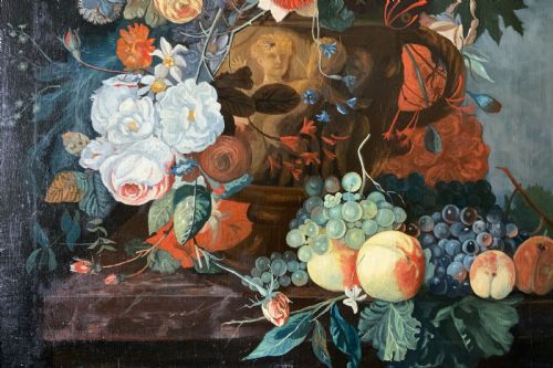 fig 5. Large Fabulous Dutch Still Life Oil Painting 18thC Style Floral & Fruit (1 of 2)