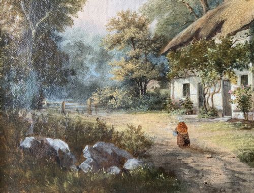 fig 5. Nr Bosbury, Herefordshire Original Signed 19th-Century Landscape Oil Painting