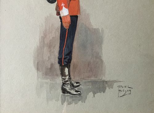 fig 4. Military Watercolour & Wash 1882 British Soldier Portrait Painting (2 of 6)
