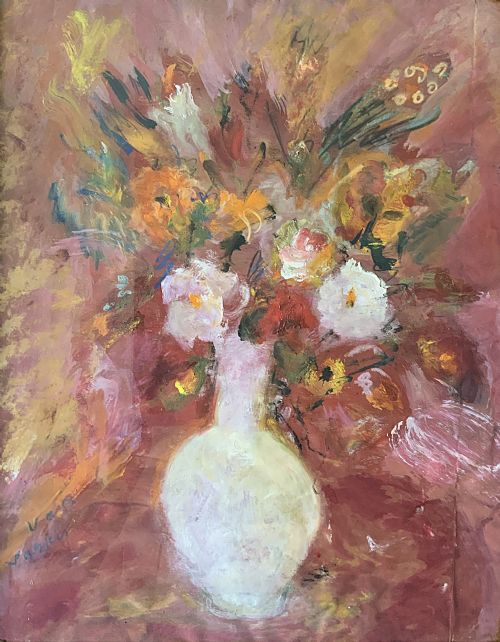 STILL LIFE FLORAL OIL PAINTING EARLY 20THCENTURY ANTIQUE GILTWOOD FRAME - ADDITIONAL PHOTO 2