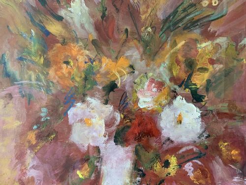 STILL LIFE FLORAL OIL PAINTING EARLY 20THCENTURY ANTIQUE GILTWOOD FRAME - ADDITIONAL PHOTO 7
