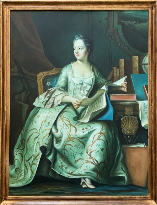 Large Magnificent Oil Portrait Painting 18thc Georgian Style Antique (2 of 2)