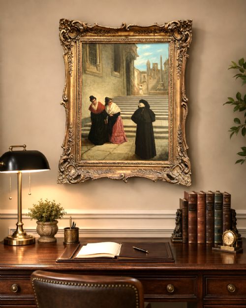 fig 2. ''His Reverence'' Oil on Panel Painting by Robert Henry Craig (1858–1922)