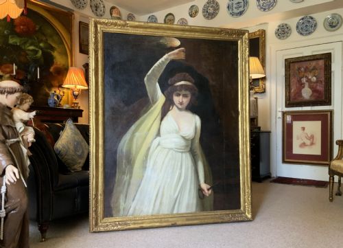 JOHN OPIE RA 1761 1807 HUGE OIL PORTRAIT PAINTING EXHIBITED HARVARD MUSEUM