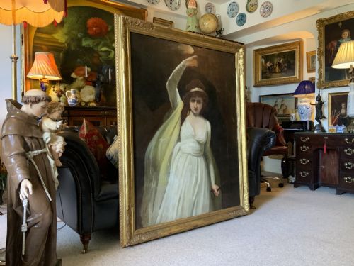 JOHN OPIE RA 1761 1807 HUGE OIL PORTRAIT PAINTING EXHIBITED HARVARD MUSEUM - ADDITIONAL PHOTO 2