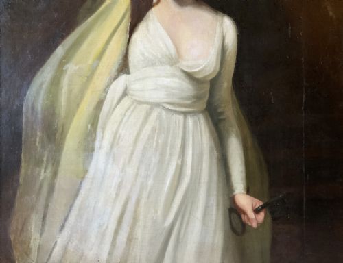 JOHN OPIE RA 1761 1807 HUGE OIL PORTRAIT PAINTING EXHIBITED HARVARD MUSEUM - ADDITIONAL PHOTO 7