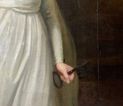 JOHN OPIE RA 1761 1807 HUGE OIL PORTRAIT PAINTING EXHIBITED HARVARD MUSEUM - ADDITIONAL PHOTO 9