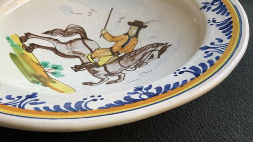 LARGE 18THCENTURY SPANISH DELFT FAIENCE POLYCHROME CHARGER PLATE BOWL CATALANA - ADDITIONAL PHOTO 7