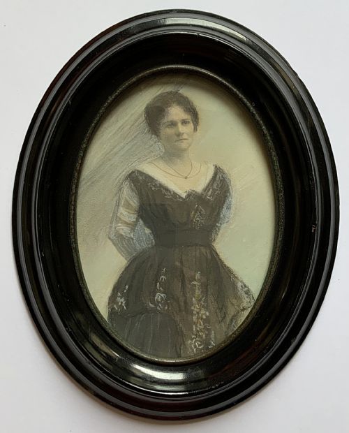 Miniature Victorian Portrait Painting Oval Watercolour & Pastel X2 Paintings!