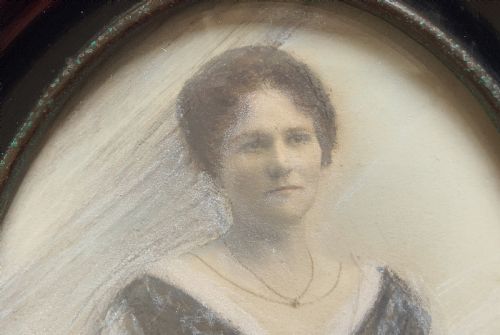 fig 5. Miniature Victorian Portrait Painting Oval Watercolour & Pastel x2 Paintings!