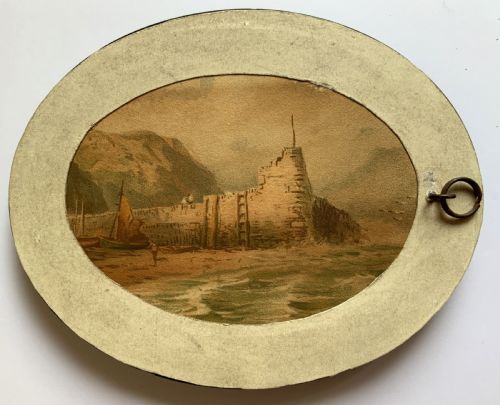 fig 6. Miniature Victorian Portrait Painting Oval Watercolour & Pastel x2 Paintings!