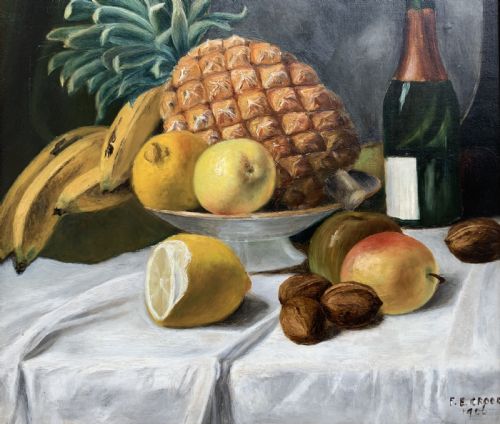 MUSEUM QUALITY STILL LIFE OIL PAINTING EDWARDIAN ANTIQUE SIGNED ORIGINAL 1OF2 - ADDITIONAL PHOTO 5