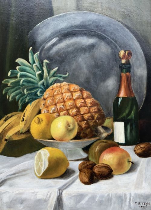 MUSEUM QUALITY STILL LIFE OIL PAINTING EDWARDIAN ANTIQUE SIGNED ORIGINAL 1OF2 - ADDITIONAL PHOTO 6