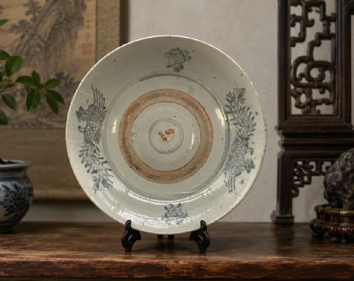 LARGE CHINESE MING DYNASTY SWATOW WARE PORCELAIN CHARGER DISH C 1640 AD - ADDITIONAL PHOTO 1