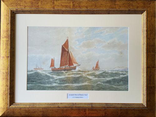 LOWESTOFT SEASCAPE WATERCOLOUR PAINTING BY GEORGE STANFIELD WALTERS 18381924