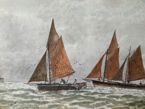 SEASCAPE SAILING WATERCOLOUR PAINTING BY GEORGE STANFIELD WALTERS 18381924 - ADDITIONAL PHOTO 7
