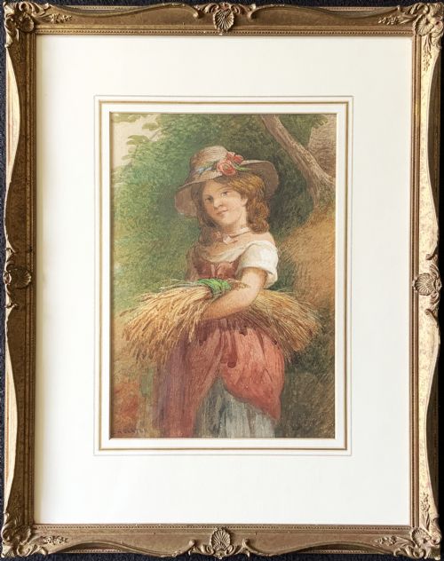 CHARLES HENRY SLATER 18201890 ANTIQUE WATERCOLOUR PAINTING ''SUMMER BEAUTY''