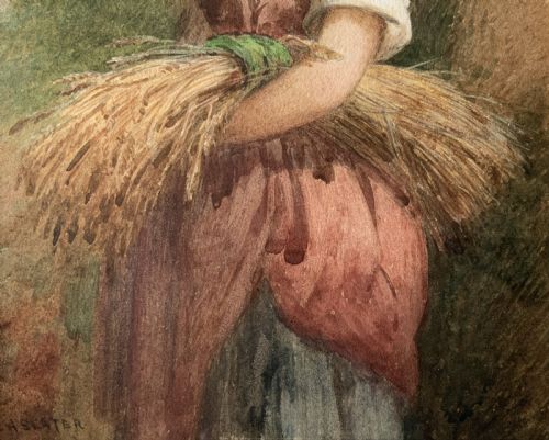 CHARLES HENRY SLATER 18201890 ANTIQUE WATERCOLOUR PAINTING ''SUMMER BEAUTY'' - ADDITIONAL PHOTO 4