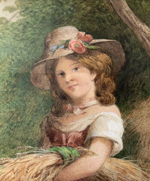 CHARLES HENRY SLATER 18201890 ANTIQUE WATERCOLOUR PAINTING ''SUMMER BEAUTY'' - ADDITIONAL PHOTO 6