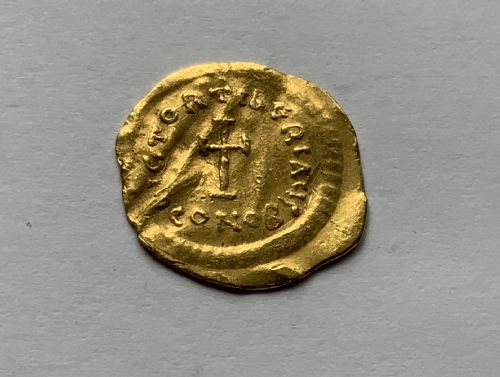 fig 2. Gold Byzantine Tremissis Coin Emperor Tiberius II Constantine (578-582 AD)