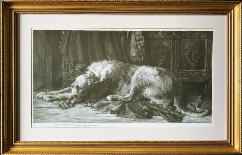 Herbert Thomas Dicksee (1862-1942) Signed Artist Etching Hunting Hound