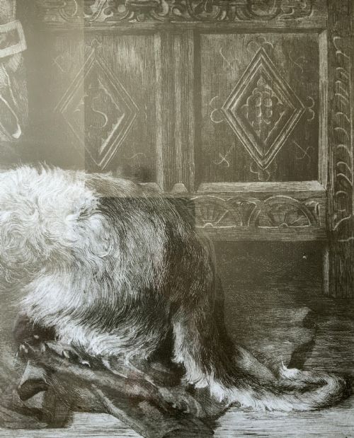 fig 5. Herbert Thomas Dicksee (1862-1942) Signed Artist Etching Hunting Hound