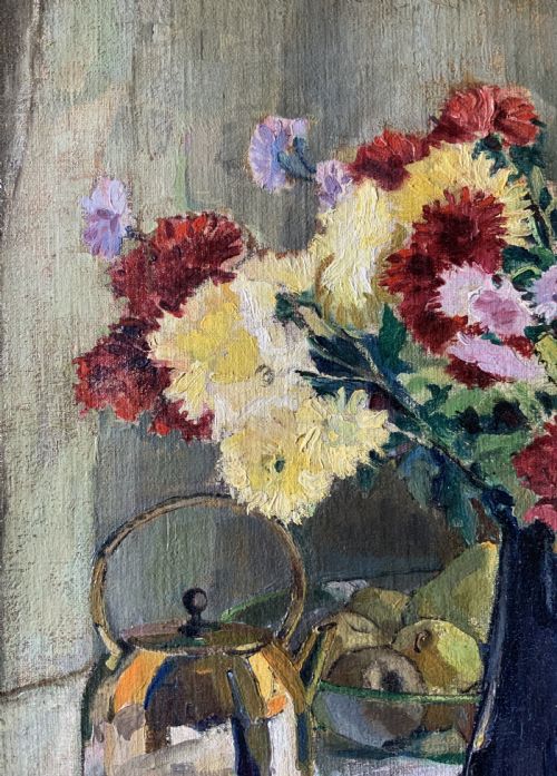FINE ARTDECO STILL LIFE IMPRESSIONIST OIL PAINTING C 1931 SIGNED ORIGINAL - ADDITIONAL PHOTO 10