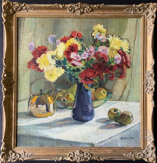 FINE ARTDECO STILL LIFE IMPRESSIONIST OIL PAINTING C 1931 SIGNED ORIGINAL - ADDITIONAL PHOTO 15