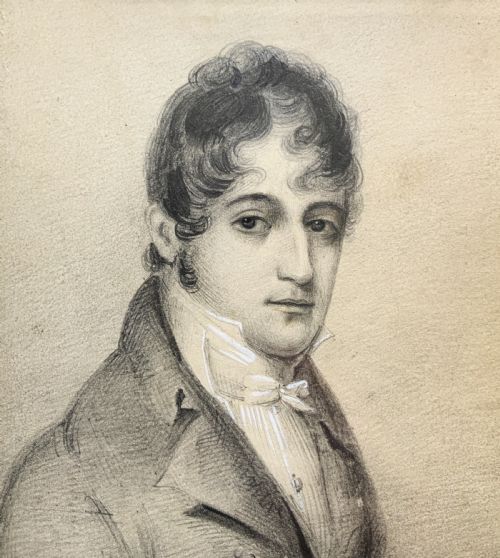 fig 5. Miniature Georgian Portrait Painting Pencil & Gouache Drawing c. 1810