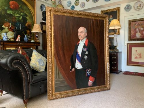 HUGE MAGNIFICENT PAIR PORTRAIT OIL PAINTINGS 19THCENTURY HISTORICAL MILITIA - ADDITIONAL PHOTO 1