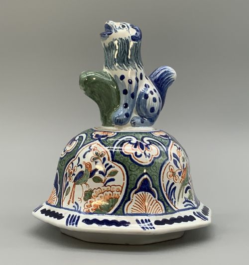 HUGE C 1800 DUTCH DELFT POLYCHROME PARROT AND LION VASE CHINOISERIE VASES - ADDITIONAL PHOTO 12