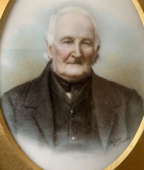 MINIATURE ANTIQUE PORTRAIT PAINTING C 1840 WATERCOLOUR ON GLASS SIGNED ORIGINAL - ADDITIONAL PHOTO 5