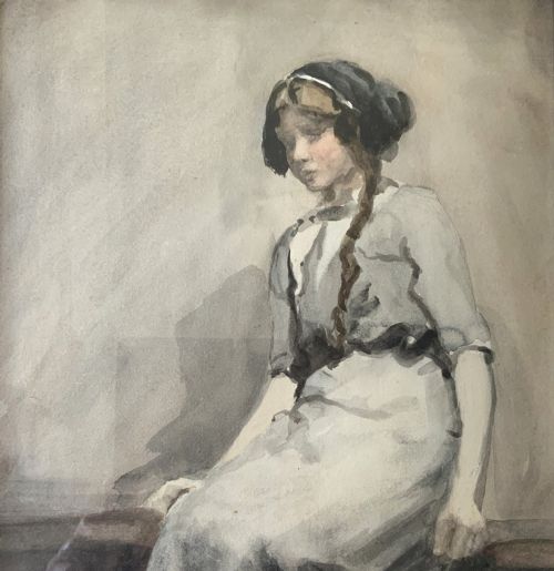 fig 3. A Phenomenal French Portrait Painting Watercolour & Wash Circa 1900 Antique