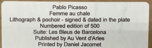 PABLO PICASSO PORTRAIT RARE LTD EDITION LITHOGRAPH AND POCHOIR PRINT 1 OF 500 - ADDITIONAL PHOTO 10