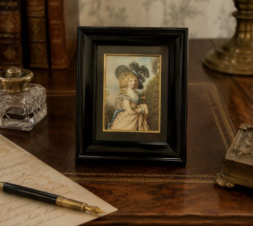 fig 2. Miniature Antique Portrait Painting Duchess of Devonshire Immaculate Original