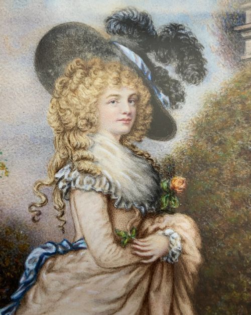 fig 4. Miniature Antique Portrait Painting Duchess of Devonshire Immaculate Original