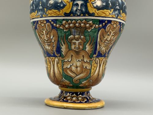 LARGE 17THCENTURY REVIVAL ITALIAN MAJOLICA POLYCHROME VASE DELFT FAIENCE - ADDITIONAL PHOTO 4