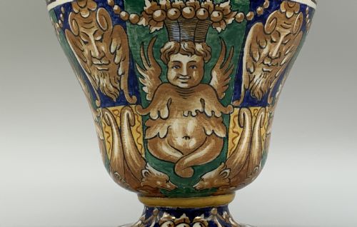 LARGE 17THCENTURY REVIVAL ITALIAN MAJOLICA POLYCHROME VASE DELFT FAIENCE - ADDITIONAL PHOTO 7
