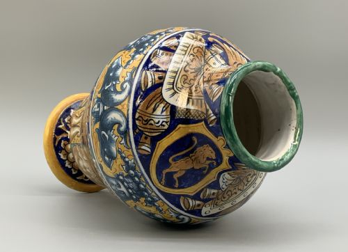 LARGE 17THCENTURY REVIVAL ITALIAN MAJOLICA POLYCHROME VASE DELFT FAIENCE - ADDITIONAL PHOTO 10