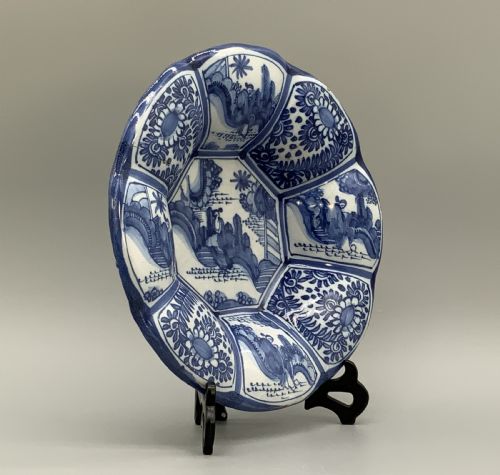 DELFT LOBED DISH BLUE AND WHITE CHINOISERIE 17THCENTURY KRAAK STYLE - ADDITIONAL PHOTO 9