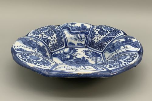 DELFT LOBED DISH BLUE AND WHITE CHINOISERIE 17THCENTURY KRAAK STYLE - ADDITIONAL PHOTO 15