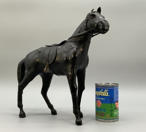 LIBERTY CO STYLE LEATHERBOUND HORSE SCULPTURE STATUE MIDCENTURY VINTAGE - ADDITIONAL PHOTO 2