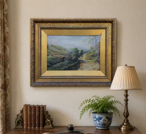 VICTORIAN ANTIQUE LANDSCAPE OIL PAINTING BRITISH SCHOOL 19THCENTURY - ADDITIONAL PHOTO 1
