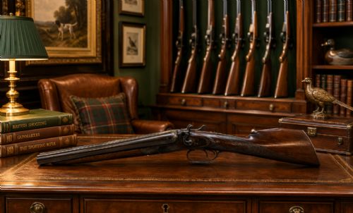 fig 1. Antique Shotgun Double-Barrel Sawn-Off Deactivated With Certificate Legal To Own