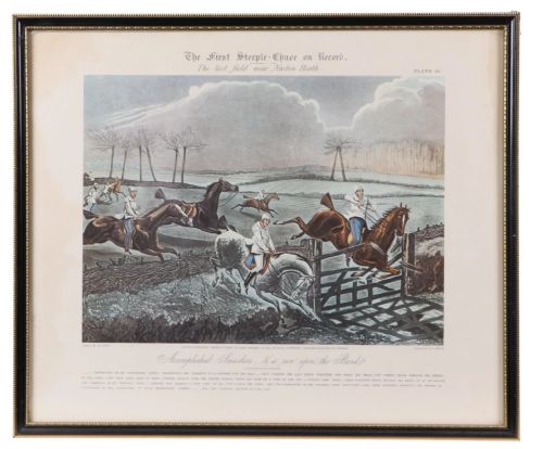 fig 4. Set of 4 Antique Sporting Engravings 19th-Century Hand-Coloured Horse Riding