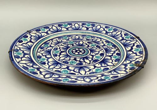 HUGE MOORISH STYLE CHARGER PLATE CONTINENTAL ANTIQUE DELFT FAIENCE BLUE WHITE - ADDITIONAL PHOTO 14