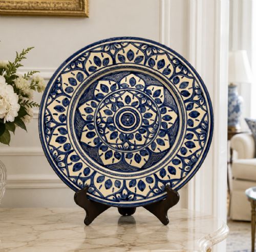 LARGE MOORISH STYLE ORCHARD PATTERN CHARGER PLATE CONTINENTAL ANTIQUE DELFT - ADDITIONAL PHOTO 1