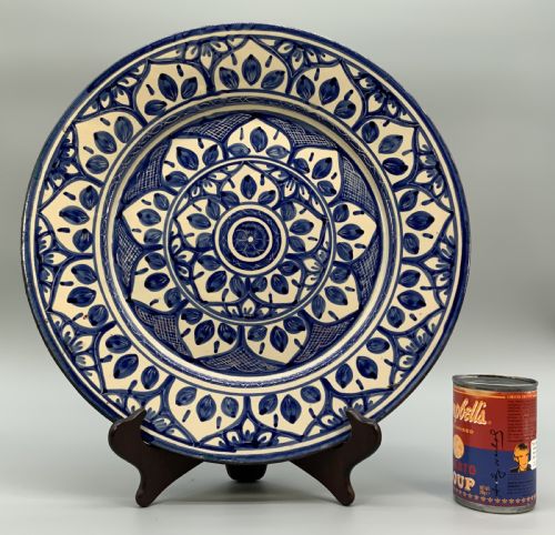 LARGE MOORISH STYLE ORCHARD PATTERN CHARGER PLATE CONTINENTAL ANTIQUE DELFT - ADDITIONAL PHOTO 2